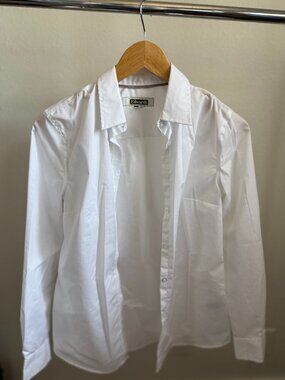Edwards Tuff-Tested White Long Sleeve Button Down Uniform Blouse Size XS